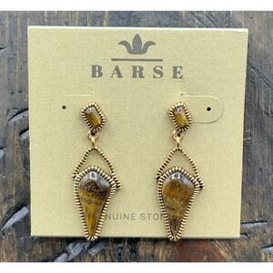 Barse PuraVida Earrings- Tigers Eye - Bronze- NWT